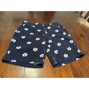 Club Room Men's Floral Shorts Navy Blue Size 32W –‎ Hawaiian Hibiscus Print
